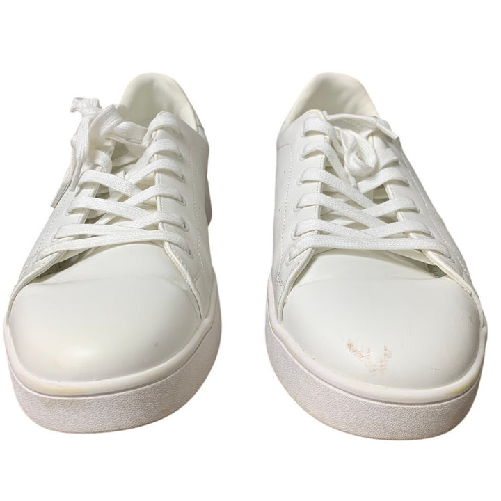 Bruno Marc Mens Size 10.5 White Faux Leather Casual Dress Sneaker Business Shoes