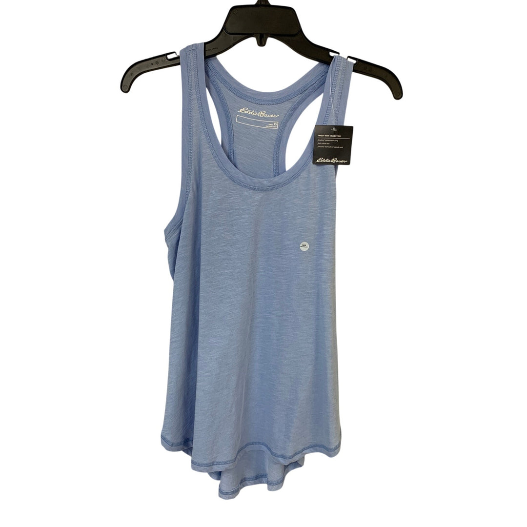 2 New Eddie Bauer Womens XS Peak Blue White Tryout Racerback FastDry Tank Tops