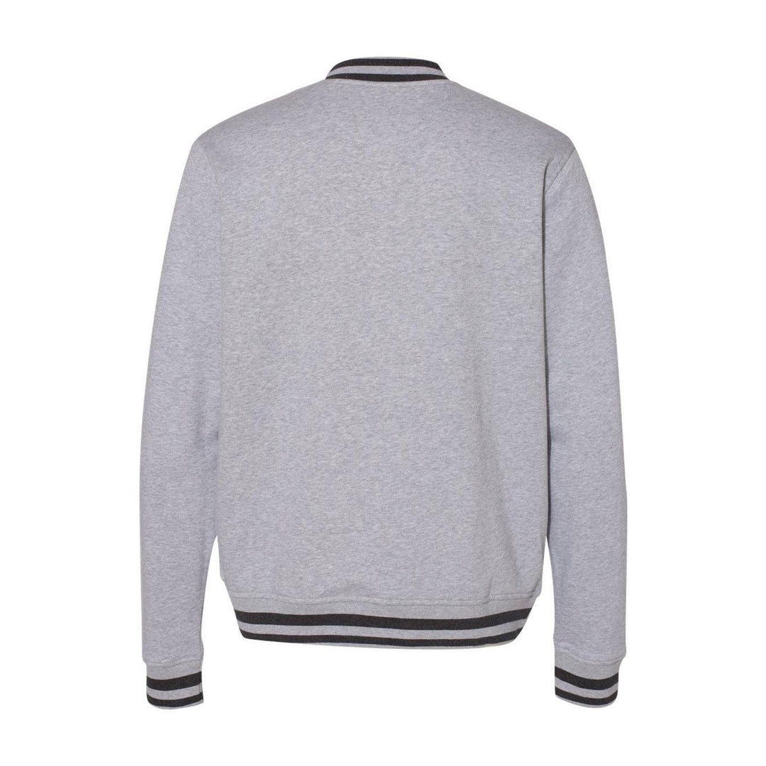New Champion Mens Large Gray Snap Up PolyCotton Athletic Wear Bomber Jacket