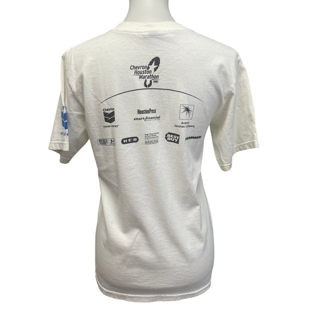 2007 Anvil Mens Small Chevron Houston Marathon Short Sleeve Crew Neck Tee Shirt