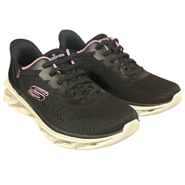 Skechers Womens Size 10 Black Pink Mesh Hands Free Swift Fit Shoes w Box
