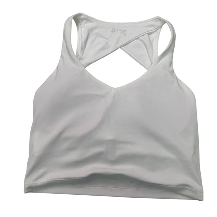 New Offline By Aerie Womens XXL White Padded Back Cut Out Athletic Sports Bra
