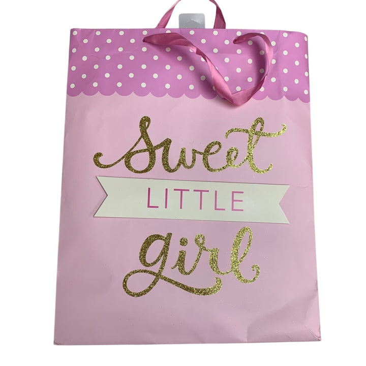 Lot of 8 Baby Girl Shower Birthday Floral Gift Bags w Handles in Great Condition