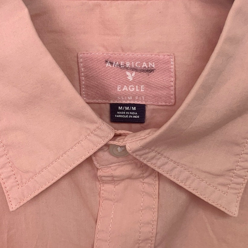 2 New American Eagle Mens Medium Collared Long Sleeve Button Up Shirts