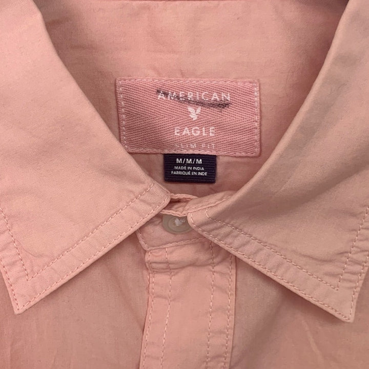 2 New American Eagle Mens Medium Collared Long Sleeve Button Up Shirts