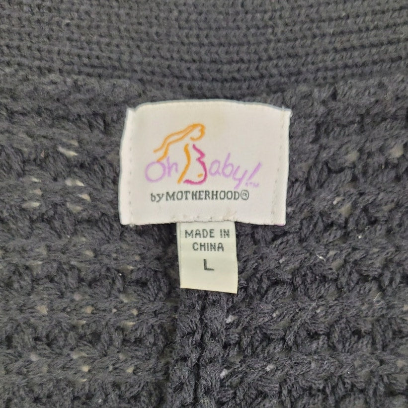 Oh Baby Womens Large 100% Acrylic Short Sleeve Maternity Knit Cardigan Sweater