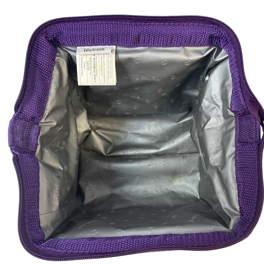 Fit &amp; Fresh Zip Top Owl Bird Print Double Handle Thermal Lunch Bag Tote