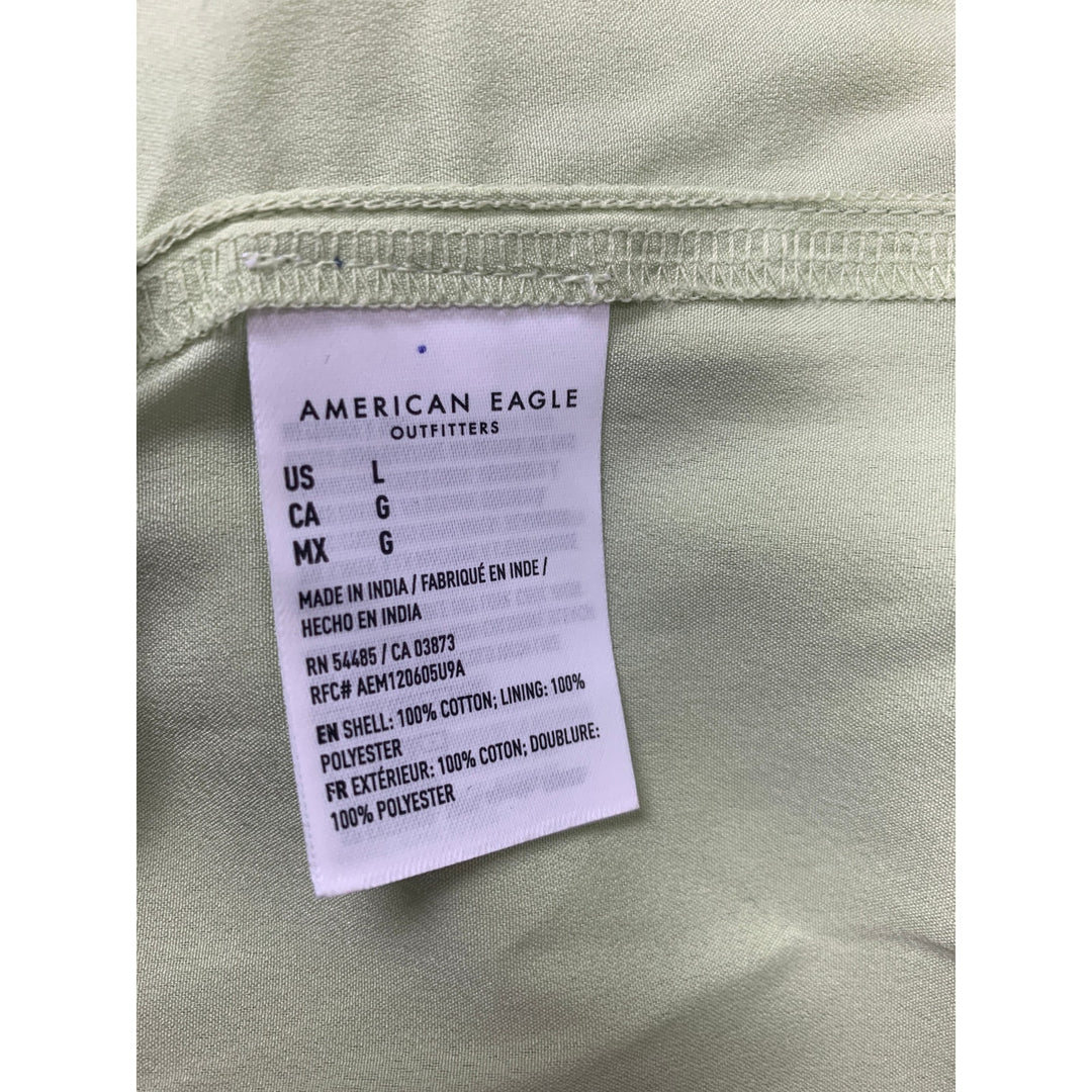 New American Eagle Womens Medium Bright Lime Green Puff Sleeve Babydoll Dress