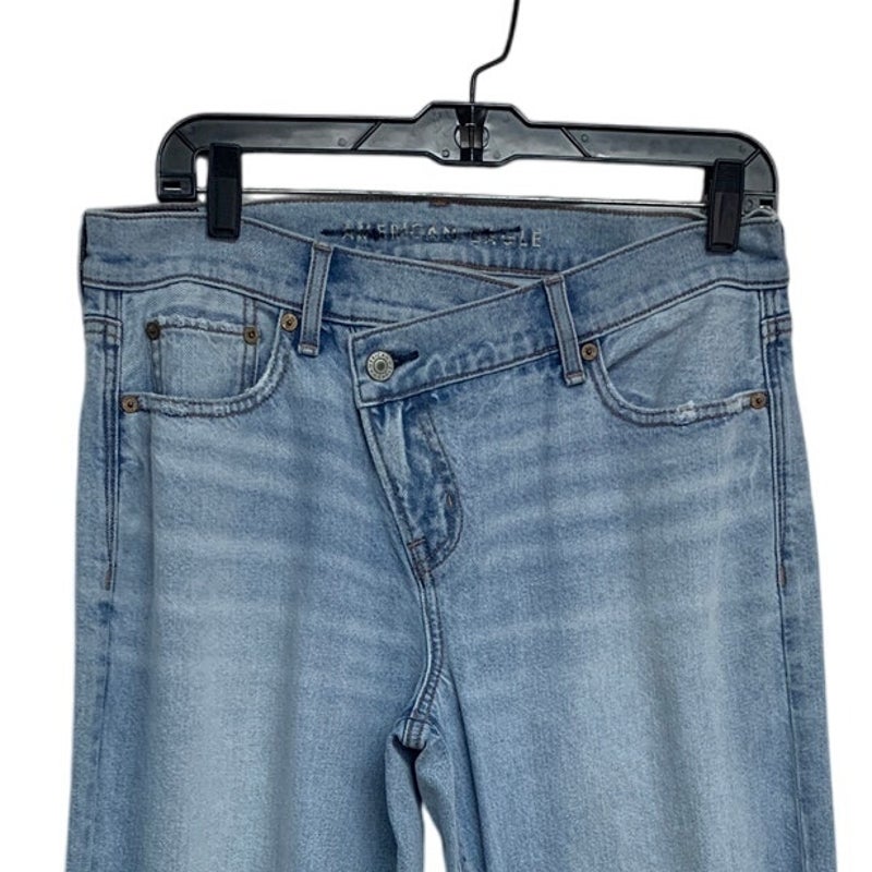 New American Eagle Womens 10 Strigid Whiskered Ex Boyfriend Denim Blue Jeans