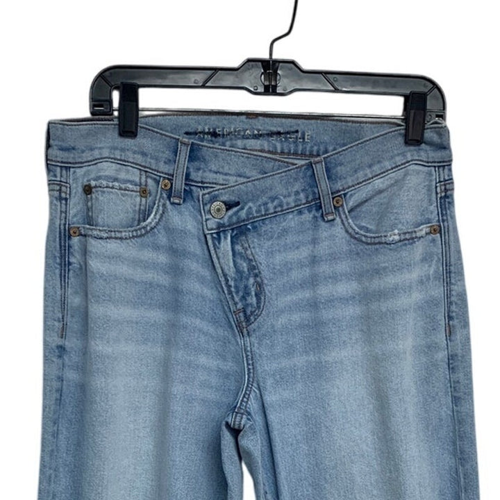 New American Eagle Womens 10 Strigid Whiskered Ex Boyfriend Denim Blue Jeans