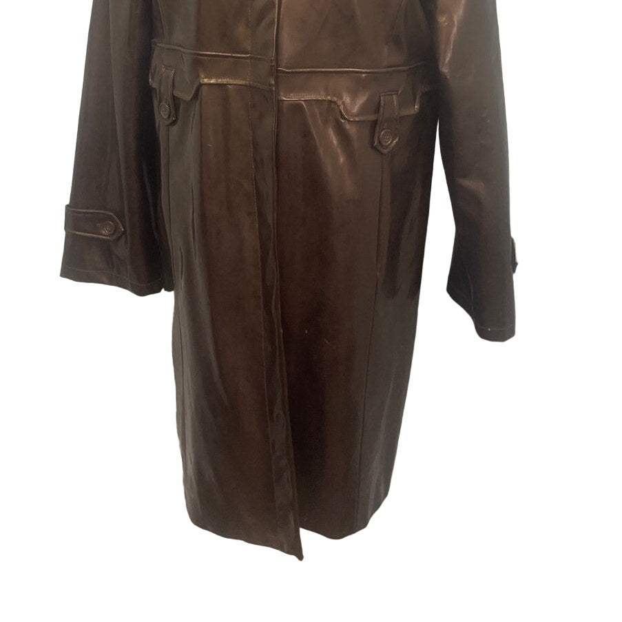 Bagatelle Womens XL Polyurethane Long Sleeve Waterproof Metallic Copper Raincoat