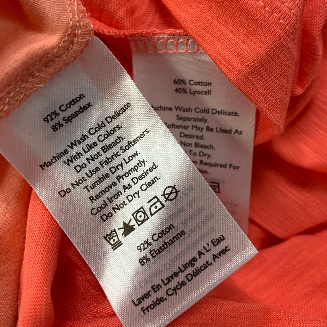 2 New Eddie Bauer Womens 3X Blossom Grapefruit SS Gatecheck V Neck Tee Shirts