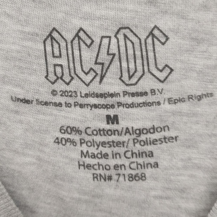 New AC/DC Womens Medium 1981 Tour Short Sleeve Cotton Blend Hi Low Tee Shirt