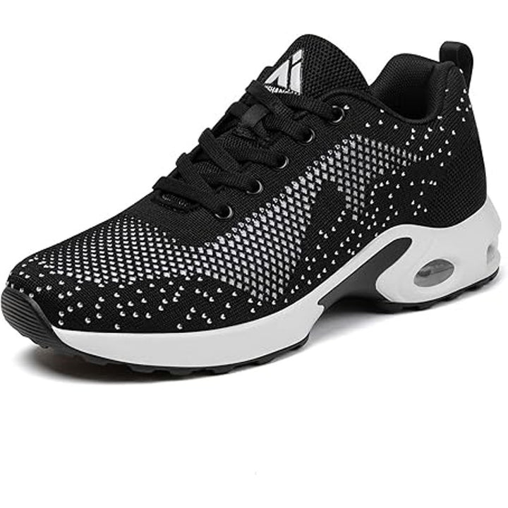 Mishansha Womens Size 7 Black White Air Cushion Running Sneakers Athletic Shoes