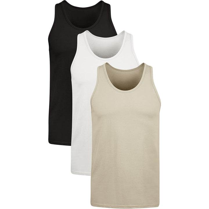 New 3 Pack Hanes Mens Large Stretch Cotton Modern Fit Tagless Stretch Tank Tops