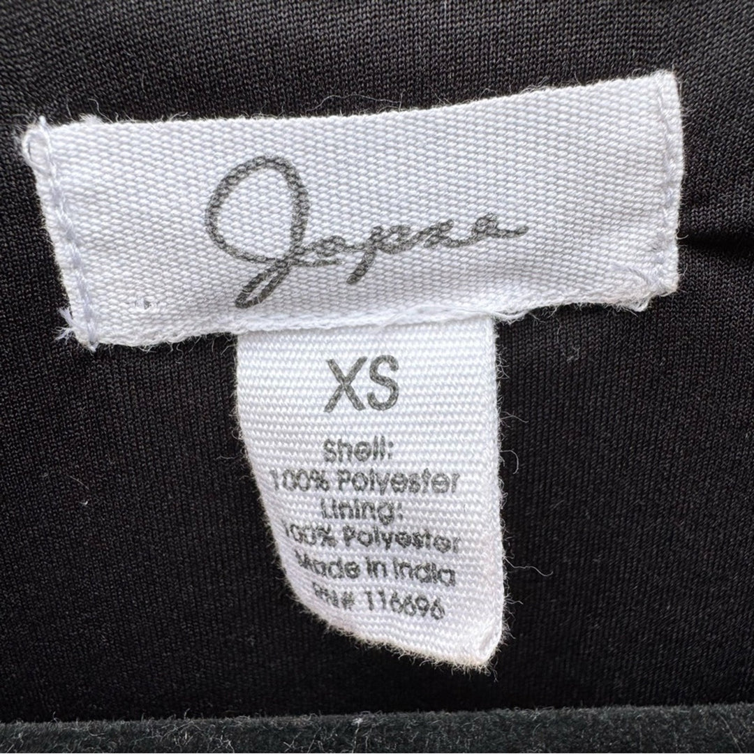 NWT New Japna Womens XS Black 100% Polyester Sheer Long Sleeve Peplum Blouse