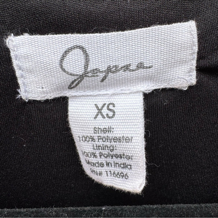 NWT New Japna Womens XS Black 100% Polyester Sheer Long Sleeve Peplum Blouse
