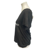 Hand Printed Upcycled Womens Large Saving the Planet is My Superpower V-Neck Tee