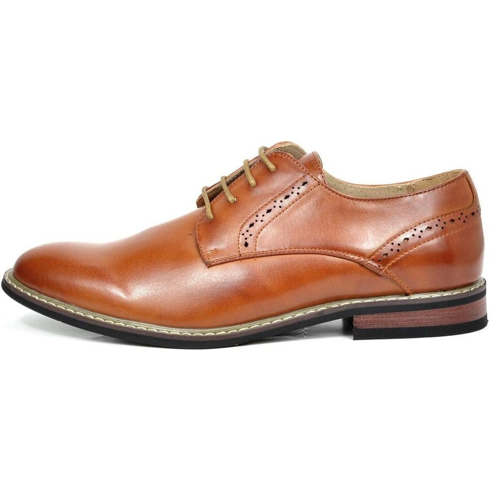 Bruno Marc Mens Size 10.5 Chestnut Brown Lace Up Soft Cap Toe Formal Dress Shoes