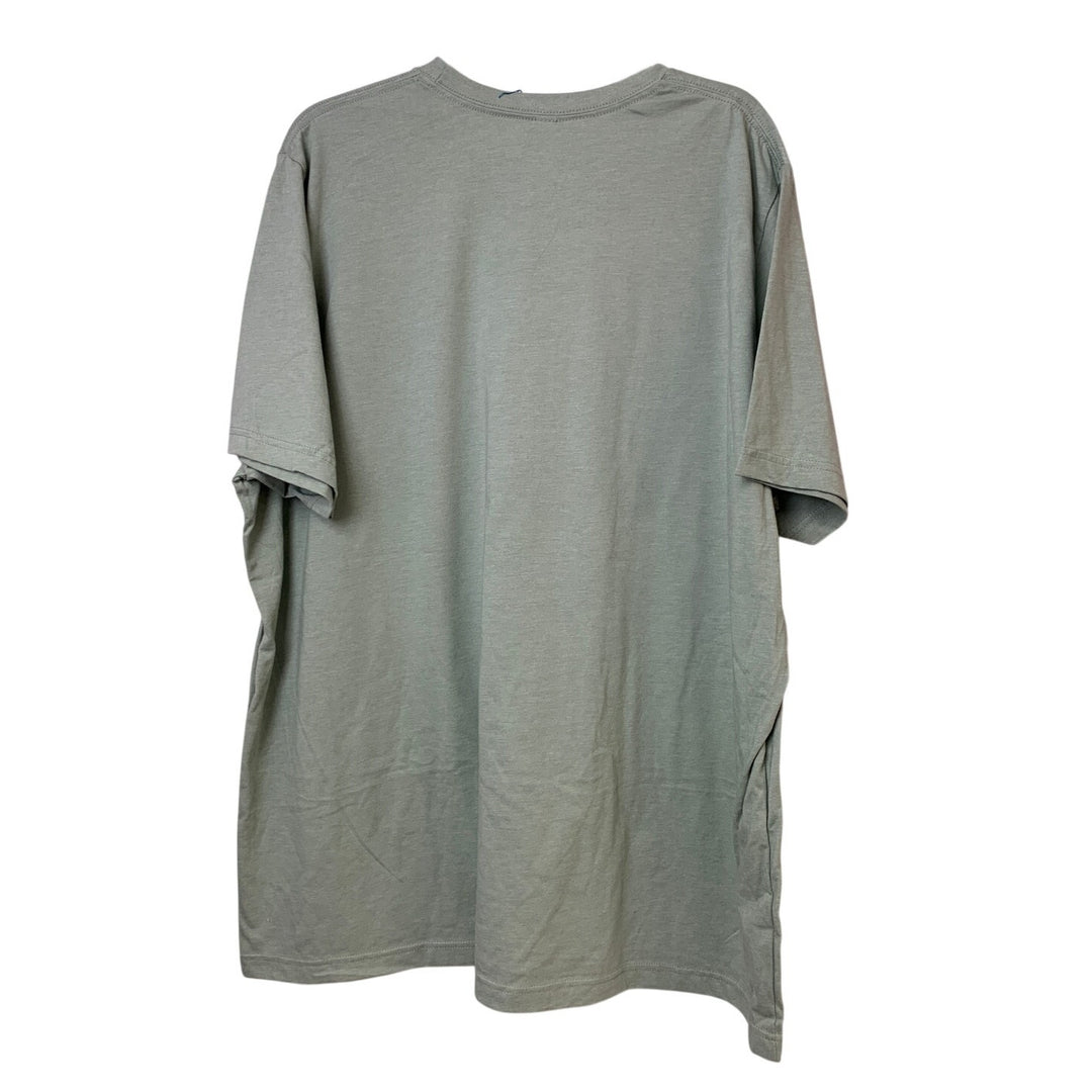 New Hand Printed Womens 3XL Green Faith Can Move Mountains Bible Crew Tee