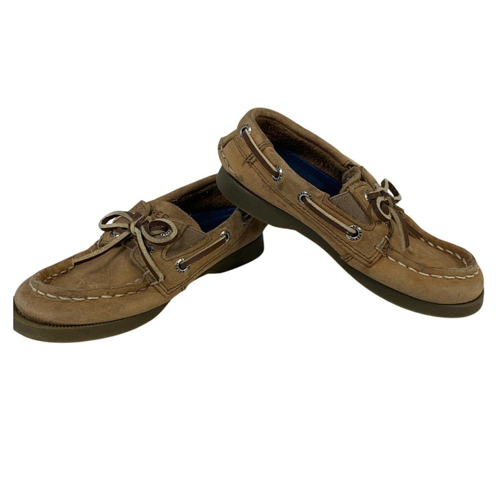 Sperry Top Sider Toddler Boys Size 8 Tan Leather Slide On Boat Comfort Shoes