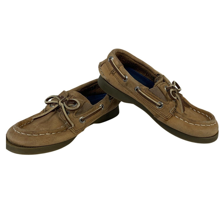 Sperry Topsider Toddler Boys Size 8 Tan Leather Slide On Boat Comfort Shoes