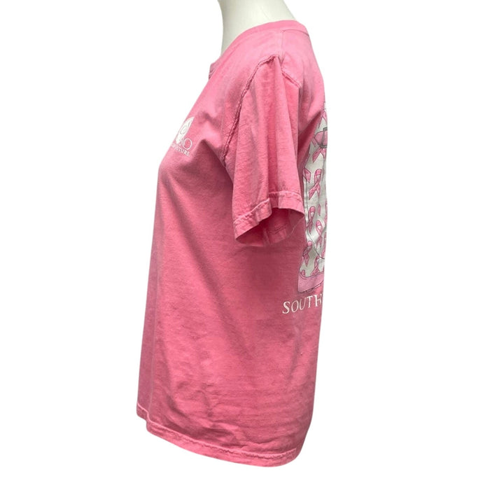 Southern Couture Womens Small Give Breast Cancer the Boot Short Sleeve Tee