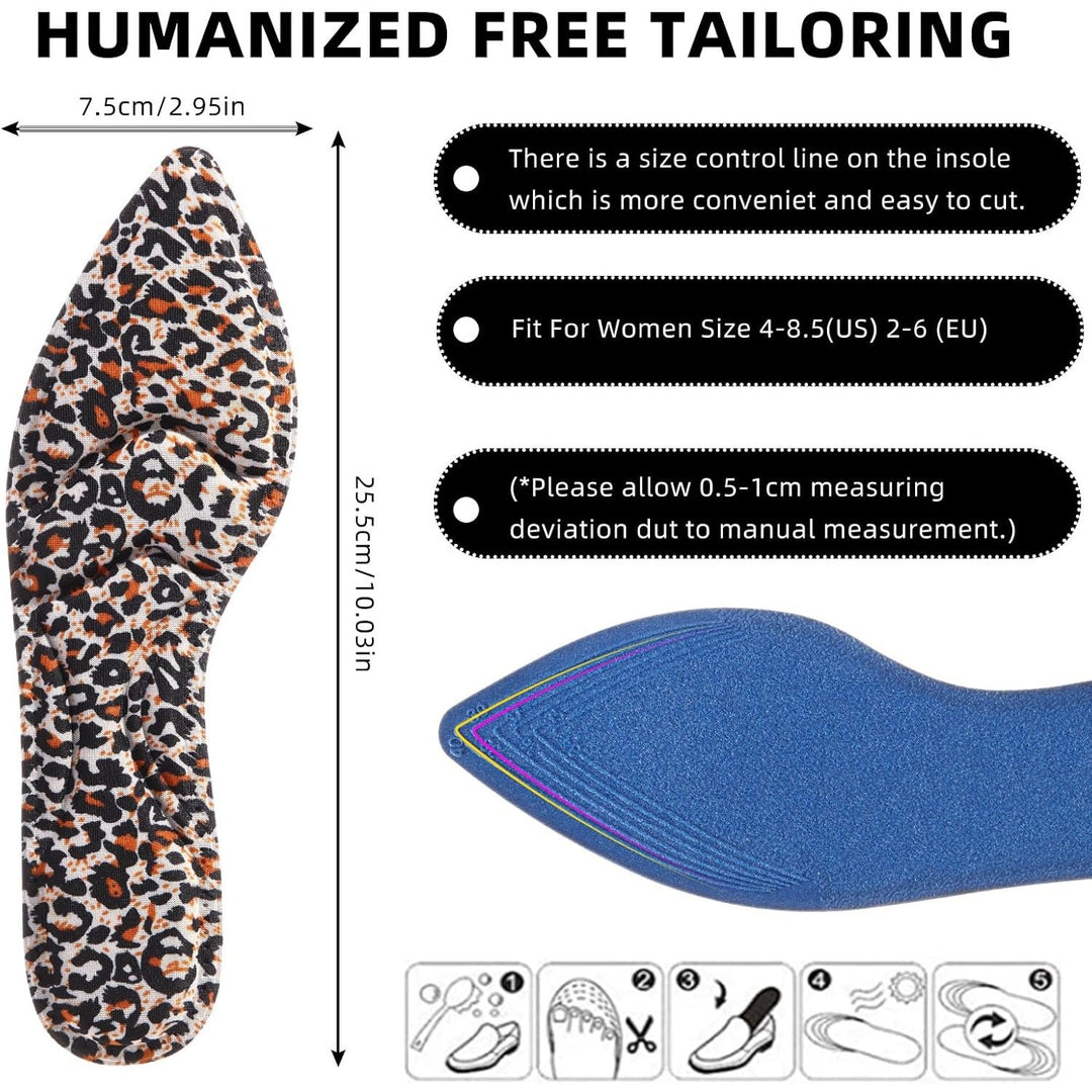 New 3 Pairs Womens Size 4-10 Black Leopard Breathable High Heel Insole Shoe Pads