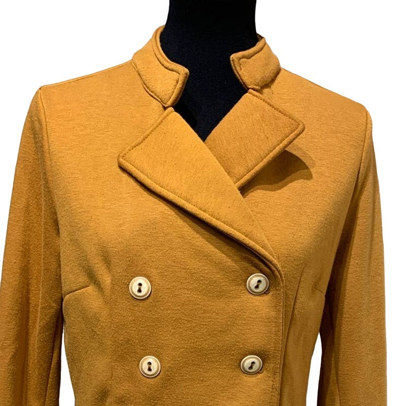 Hem &amp; Thread Medium Camel Ruffled Soft Warm Military Double Breasted Moto Jacket