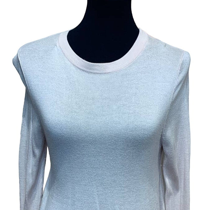A New Day Medium Very Pale Pink Long Sleeve Open Bow Bell Sleeve Flowy Sweater