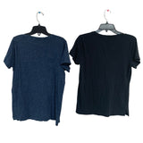 2 Madewell Womens Medium 100% Cotton Heathered Short Sleeve V Neck Tee Shirts