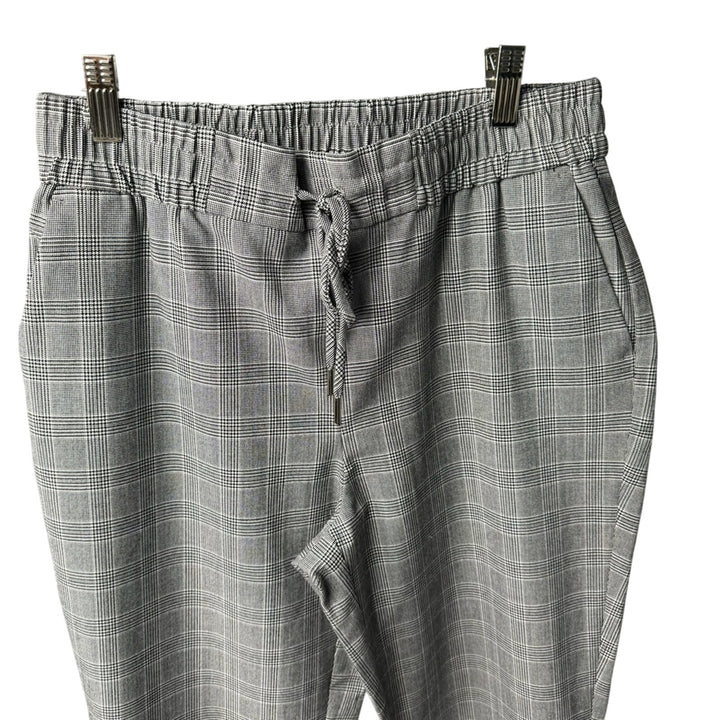 Nicole Miller New York Womens Size 10 Elastic Waist Flat Front Plaid Pants