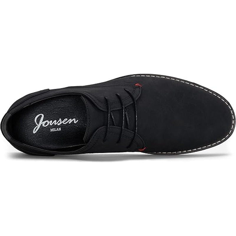 Jousen Mens Size 10.5 Black Faux Suede Oxford Business Casual Laced Dress Shoes