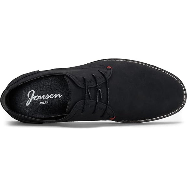 Jousen Mens Size 10.5 Black Faux Suede Oxford Business Casual Laced Dress Shoes
