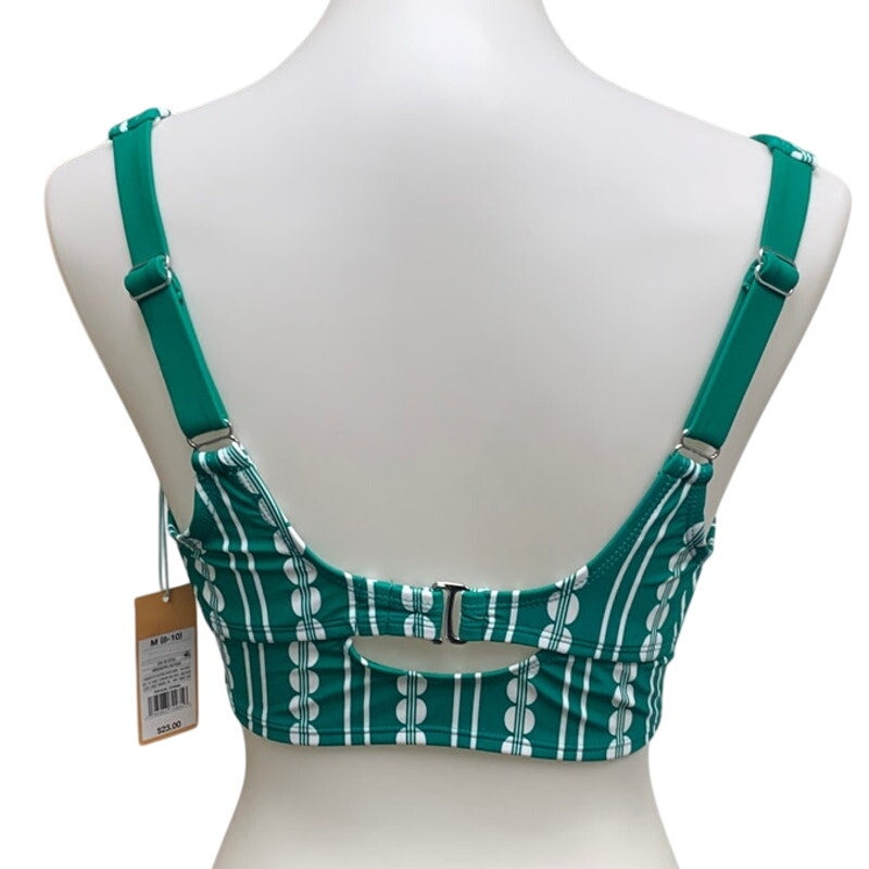 New Kona Sol Womens Medium Green Swim Separates Bikini Top w Removeable Pads