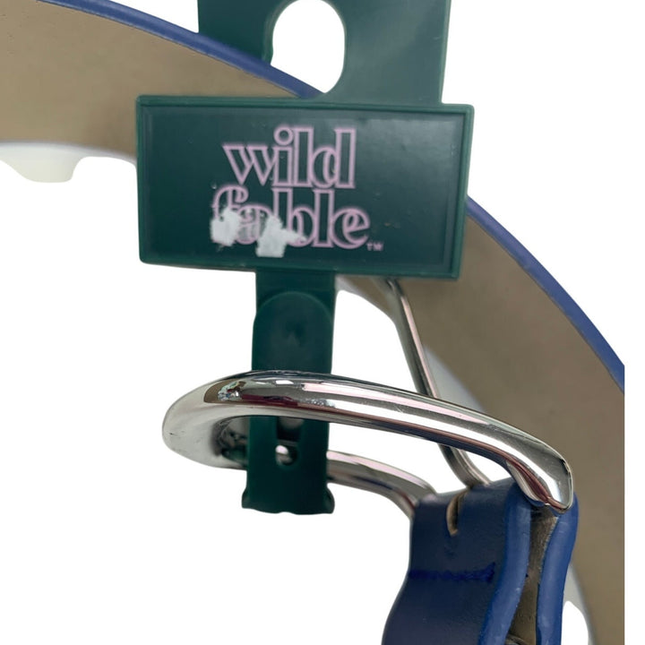 NWT New Wild Fable Womens Blue Faux Leather Silver Buckle Fashion Belt