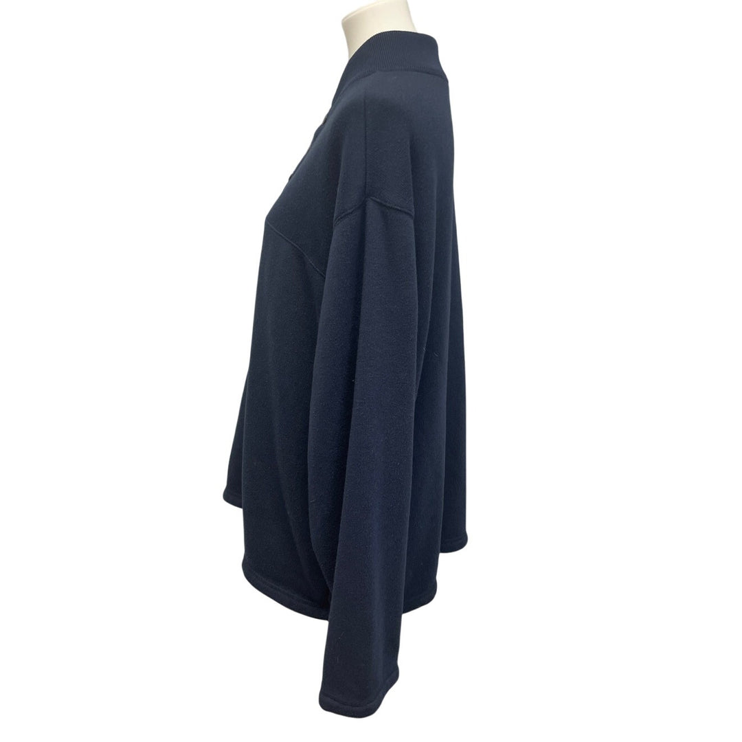 Puritan Mens 2XL Navy 100% Polyester Long Sleeve Quarter Button Pullover Sweater