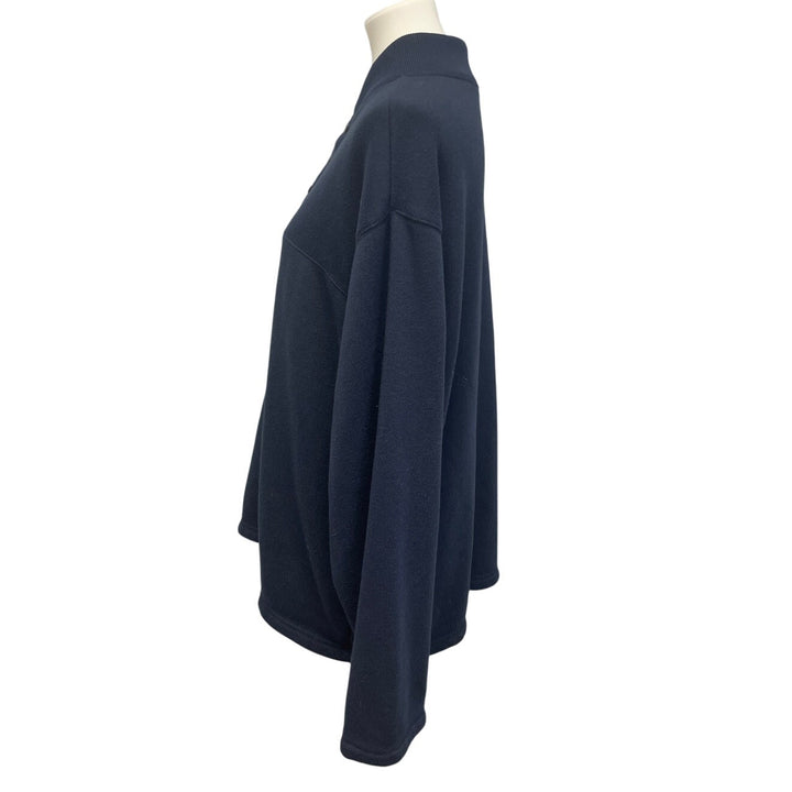 Puritan Mens 2XL Navy 100% Polyester Long Sleeve Quarter Button Pullover Sweater