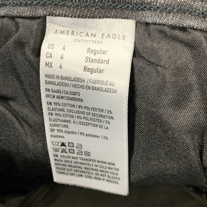 New American Eagle Womens Size 4 High Rise Skinny Kick Black Denim Jeans