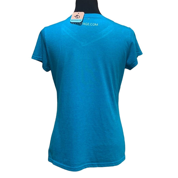 Hand Printed Upcycled Womens Medium Saving the Planet is My Superpower VNeck Tee