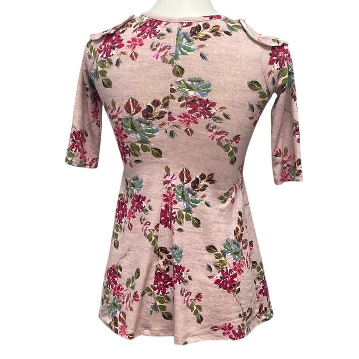 Lilt Womens Size 6 Cold Shoulder Long Sleeve Knee Length Floral Fit Flare Dress
