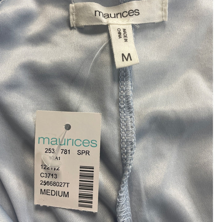 New Maurices Lot of 2 Womens Medium Long Sleeve Floral Ruched Front Blouse