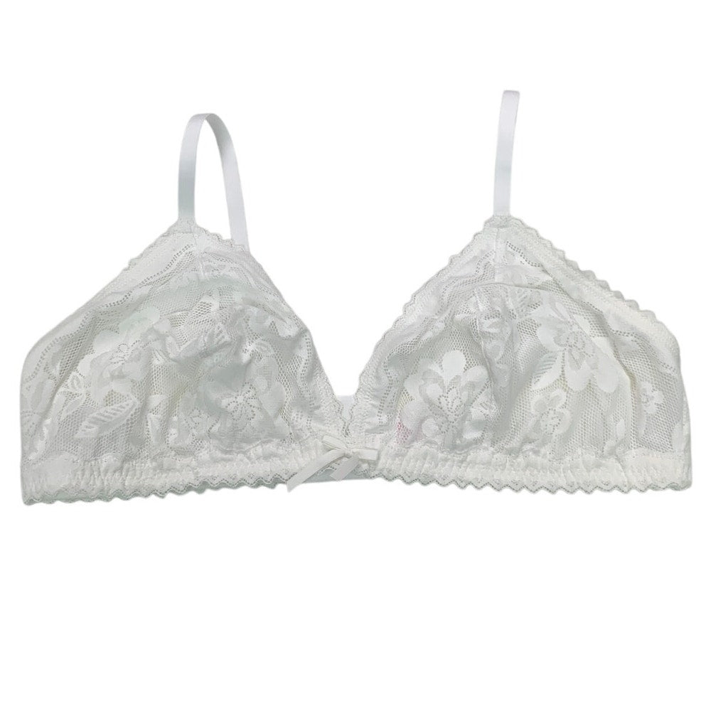 New Aerie Womens XXL White Show Off Beachside Lace Padded Triangle 3-Hook Bra