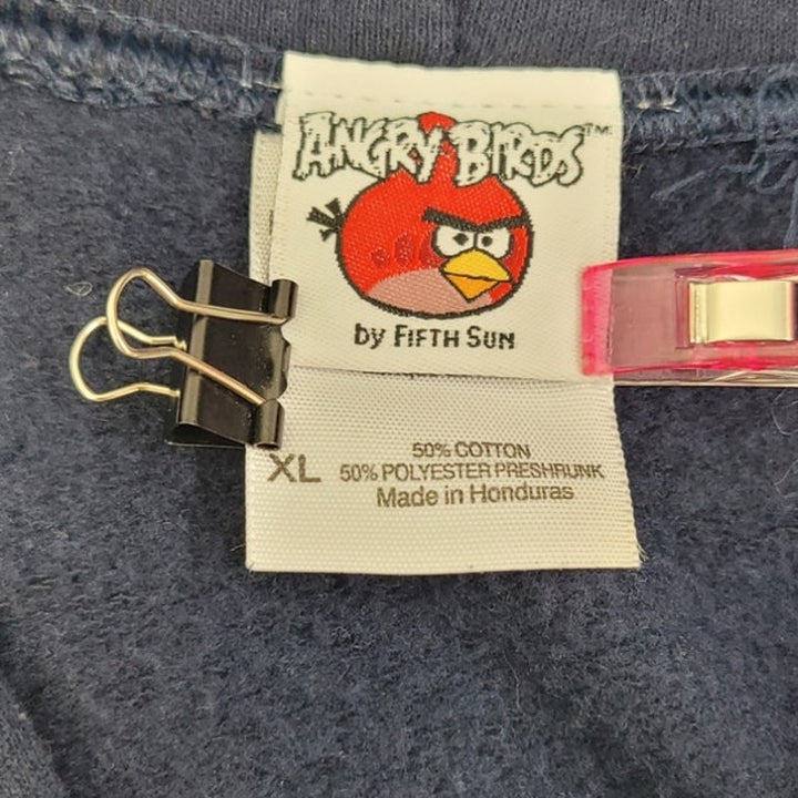 Angry Birds Mens XL Navy Blue PolyCotton Long Sleeve Hooded Sweatshirt Hoodie