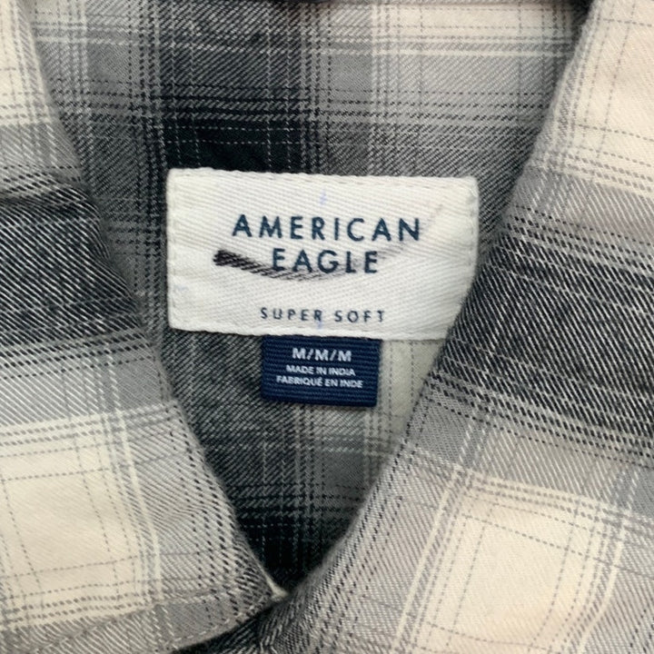 2 New American Eagle Mens Medium Plaid Super Soft Long Sleeve Button Up Shirts
