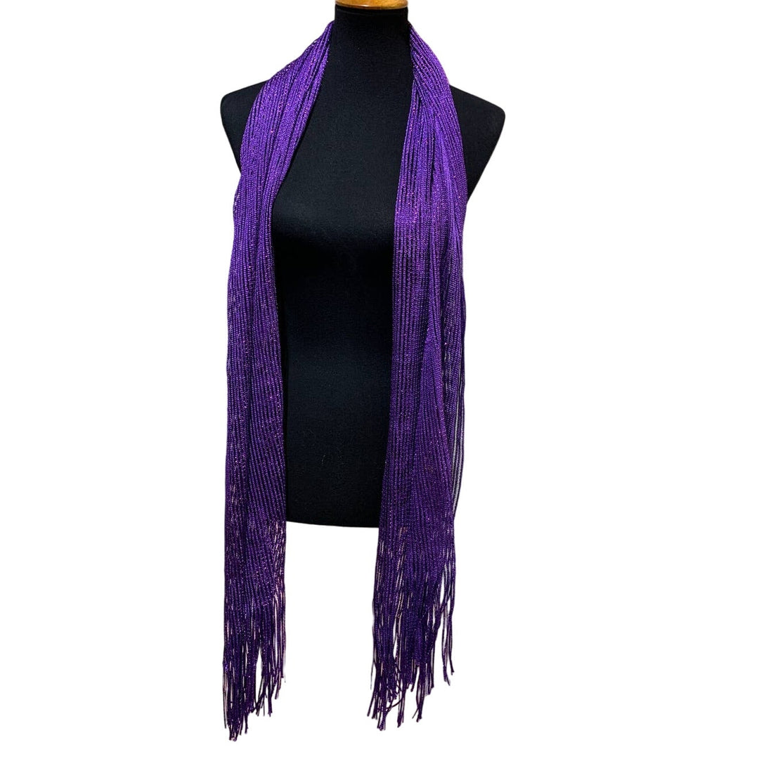 Lot of 2 Womens Purple Sparkle Rainbow Watercolor Floral Fashion Wraps Scarves