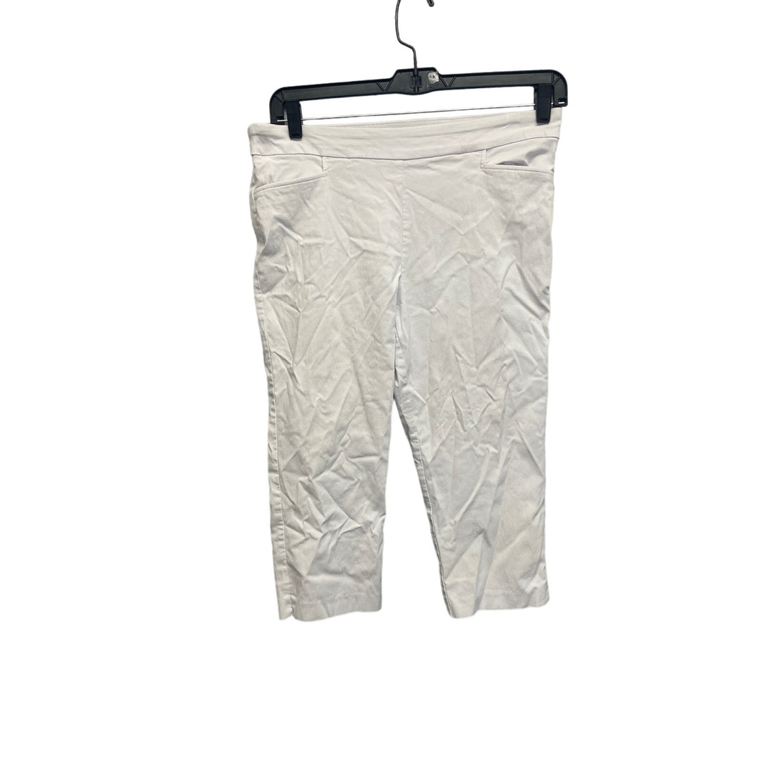 Simply Vera Time &amp; Tru Womens Large Cropped White Cotton Blend Capri Pants