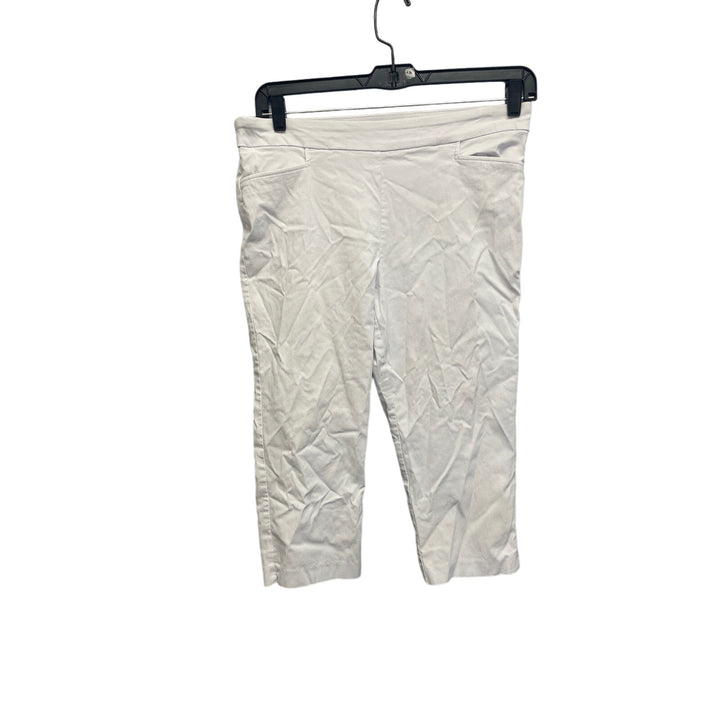 Simply Vera Time &amp; Tru Womens Large Cropped White Cotton Blend Capri Pants