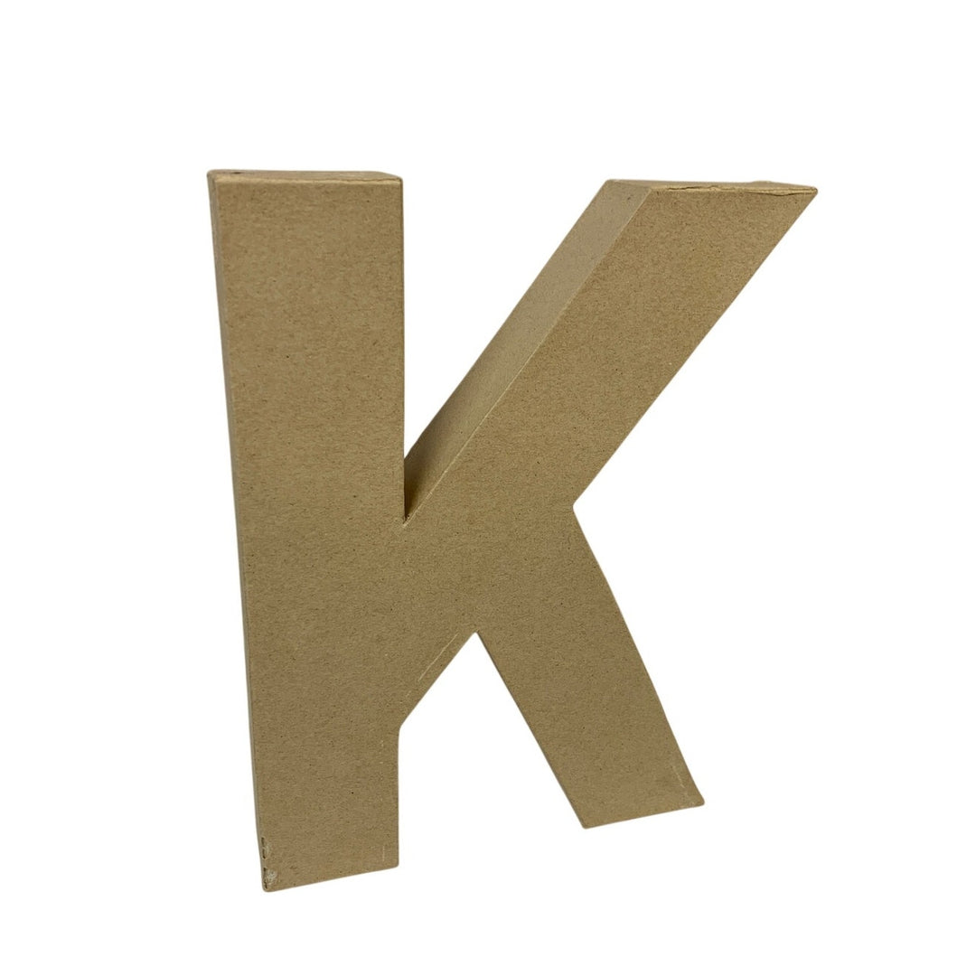 12" Brown Hollow Cardboard Standing Letter K Inital Craft Supply Decoration
