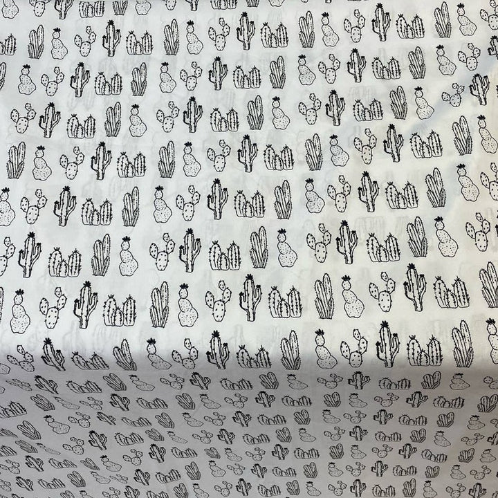 Room Essentials Twin XL Succulent Cactus Black White 100% Polyester Flat Sheet